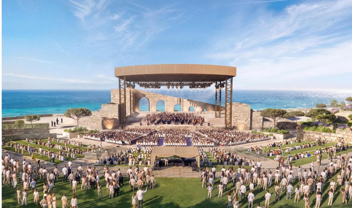 Render of a concert at the seafront amphitheatre