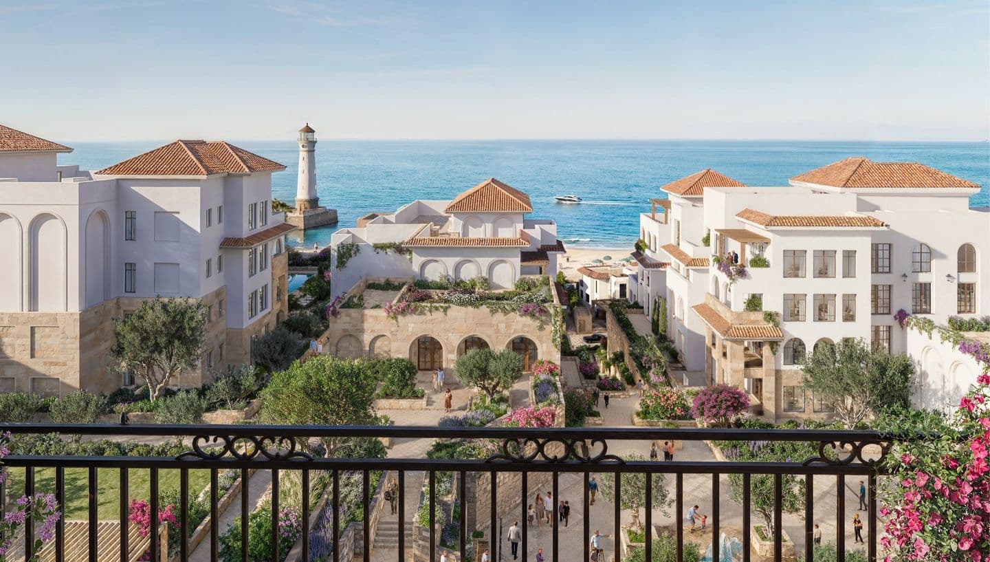 View over the rooftops to the sea
