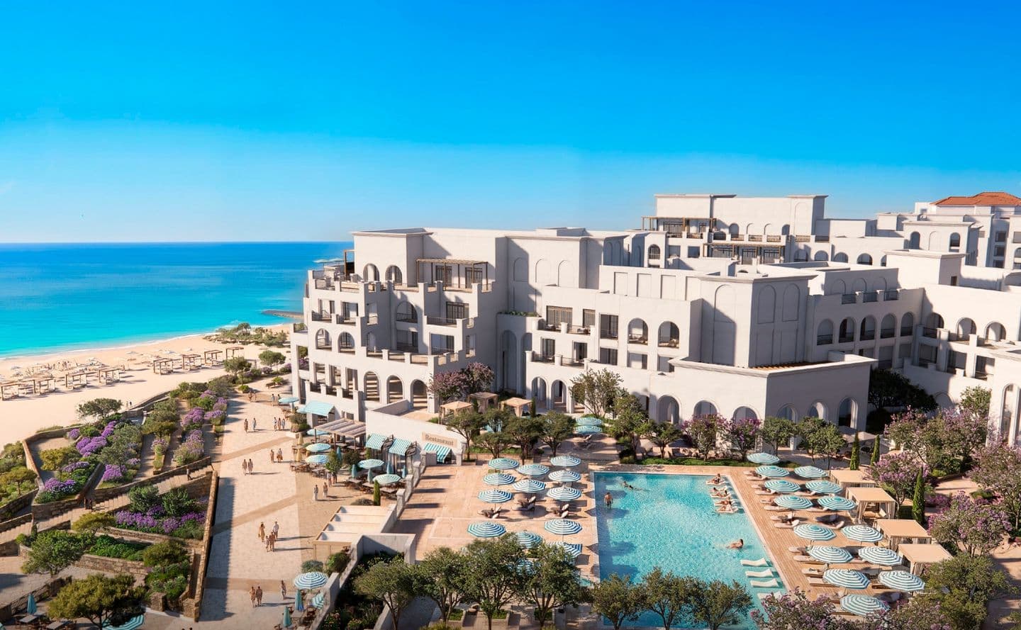 The resort and beach