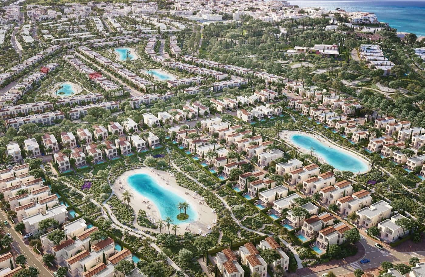 Lagoons among the villas