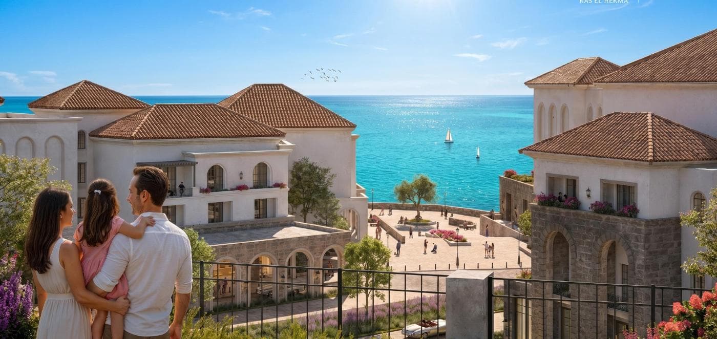 Rooftops above the beach