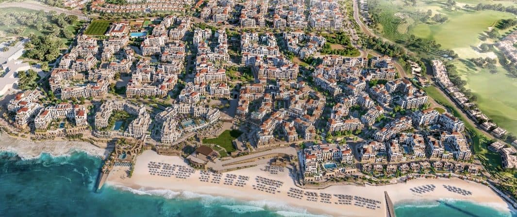 Yemm Beach Plaza from the air