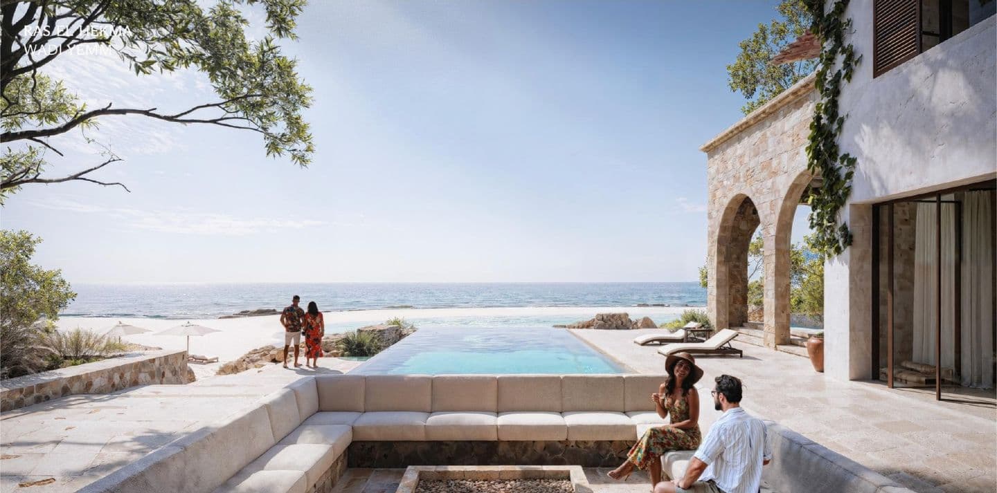 Pool lounge by the sea