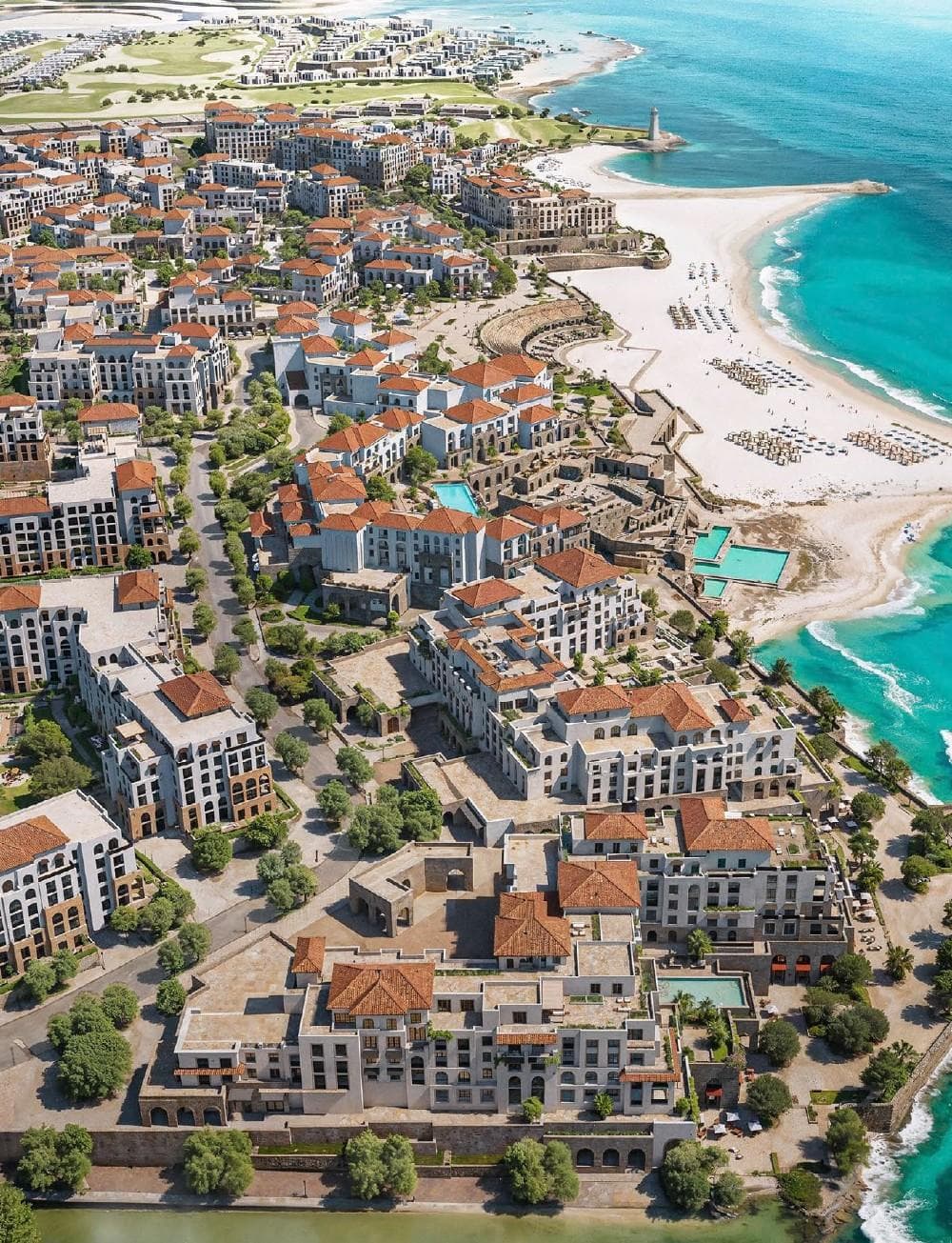 The Boulevard and the beach from above
