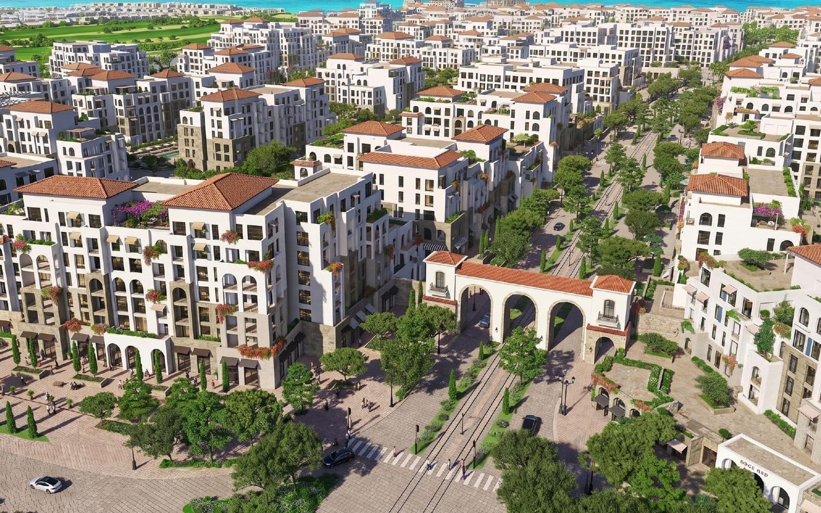 Aerial render of the Yemm Boulevard neighbourhood