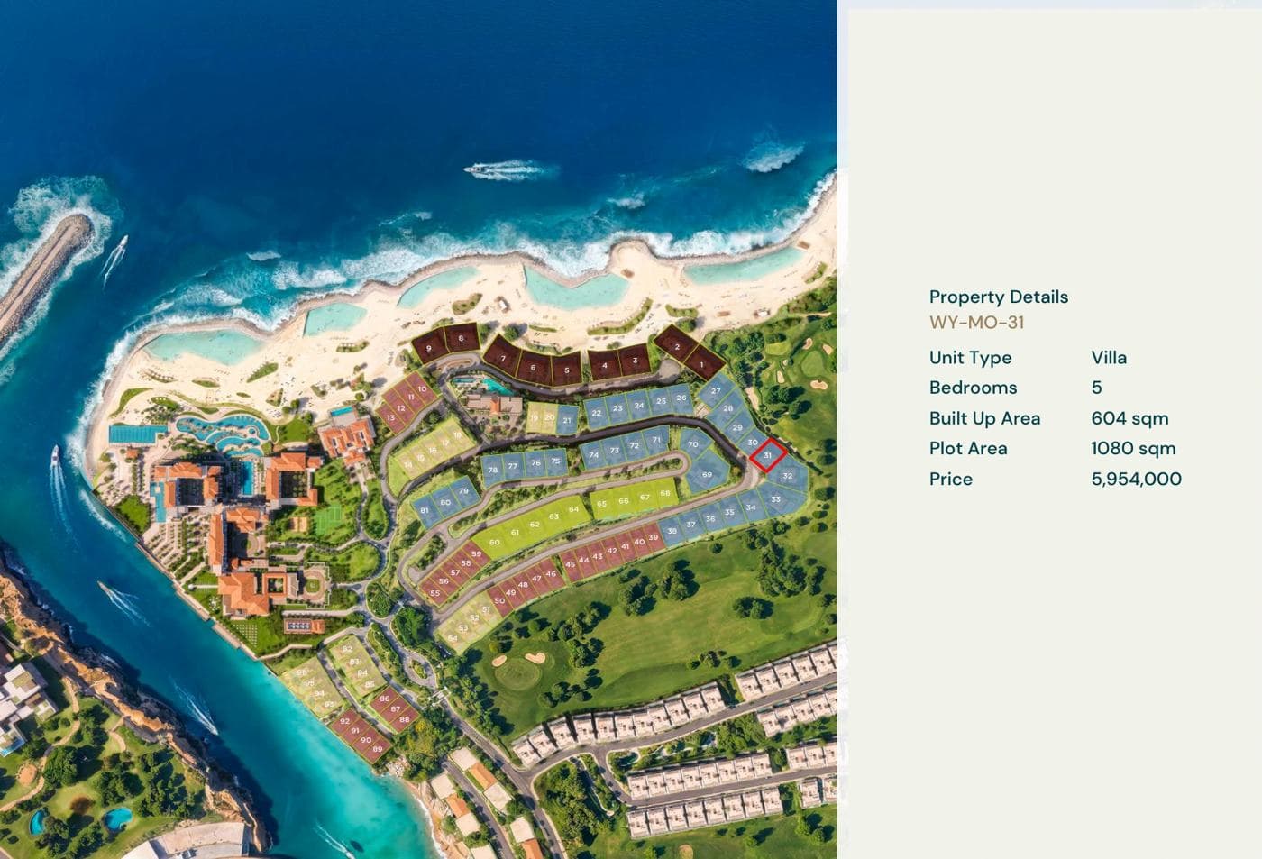 Location of unit WY-MO-31 on the Montage Residences plan