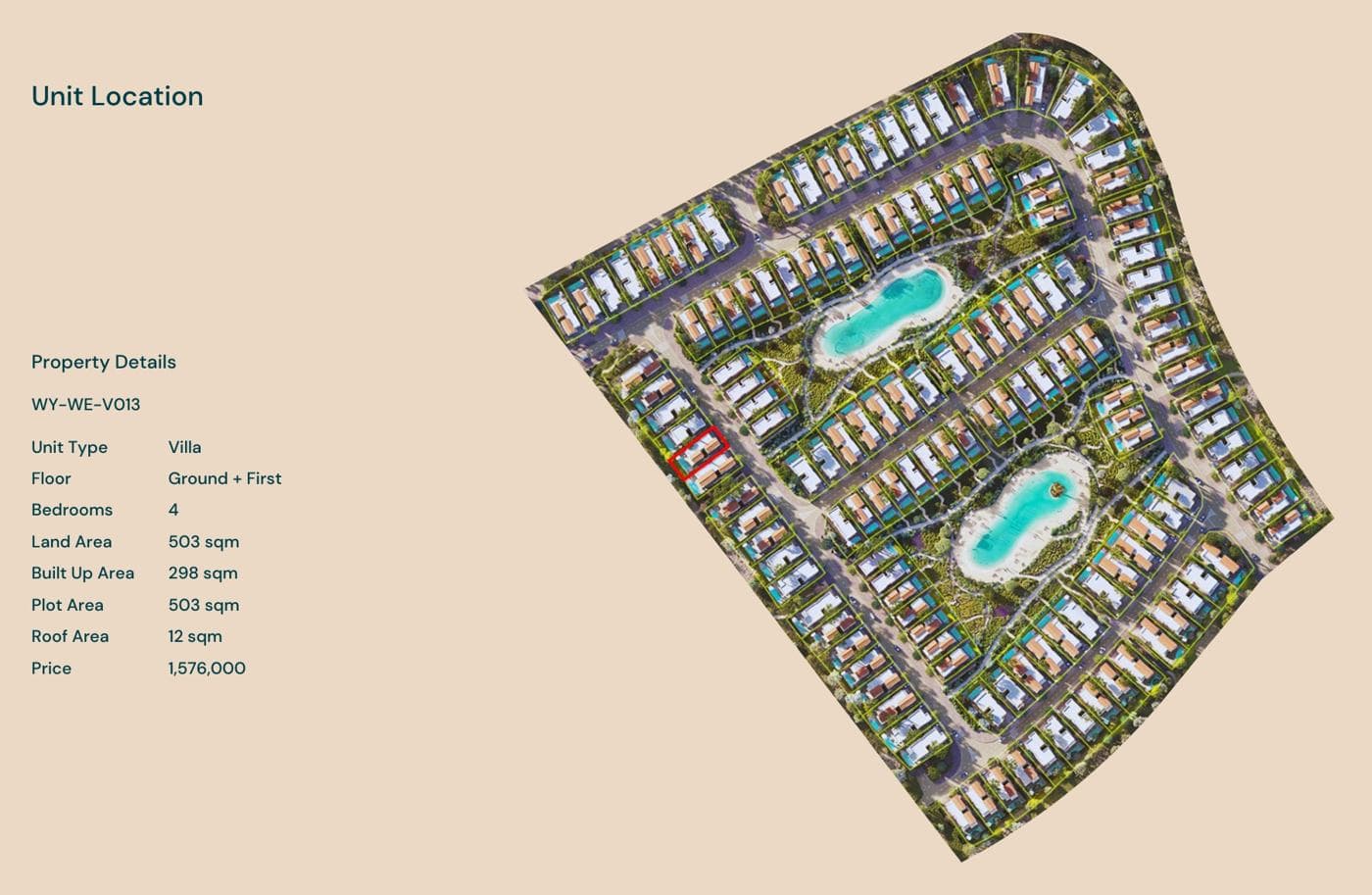 Location of unit WY-WE-V013 on the Wadi East plan