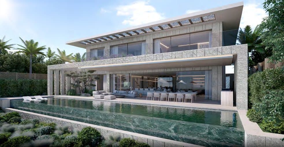 Yemm Links villa with a long pool and wide glass walls